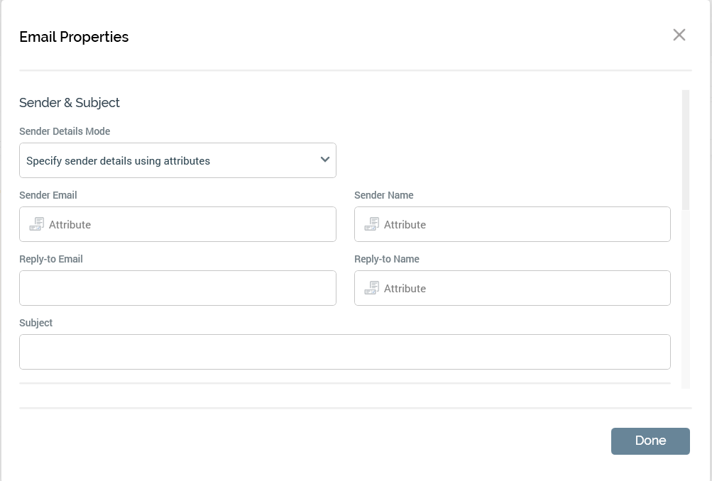 Image shows the email properties with sender and subject fields.